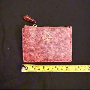 EUC Coach Metallic Pink Crossgrain Mini Skinny Id Case